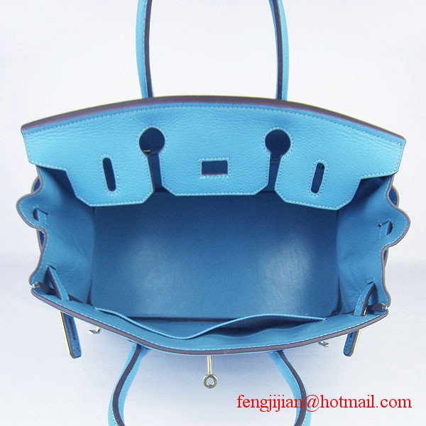 Hermes Birkin 30cm Togo Leather Bag Light Blue 6088 Hermes Birkin 30cm Togo Leather Bag Light Blue 6088